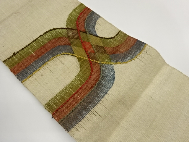 JAPANESE KIMONO / NAGOYA OBI / MAWATA TSUMUGI / ABSTRACT PATTERN 